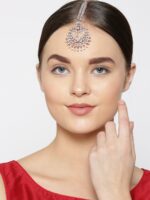 Priyaasi Rose Gold-Plated AD-Studded Handcrafted Maang Tika - Image 5