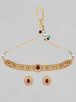 Rubans 24K Gold Plated Handcrafted Intricate Choker Jewellery Set