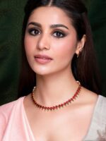 Rubans Gold-Plated Red & Green Faux Ruby & Emerald Jewellery Set