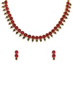 Rubans Gold-Plated Red & Green Faux Ruby & Emerald Jewellery Set - Image 2