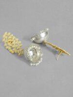 Rubans Gold-Plated & Silver-Toned Handcrafted Dome Shaped Jhumkas - Image 3