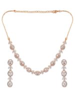 Rubans Gold-Plated White CZ-Studded Handcrafted Jewellery Set - Image 3