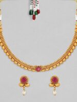 Rubans Gold-Plated White & Pink Stone-Studded Handcrafted Jewellery Set - Image 3
