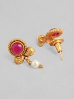 Rubans Gold-Plated White & Pink Stone-Studded Handcrafted Jewellery Set - Image 4