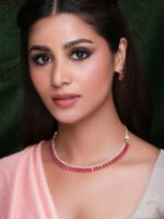 Rubans Gold-Toned & Pink CZ Stone-Studded Jewellery Set - Image 5