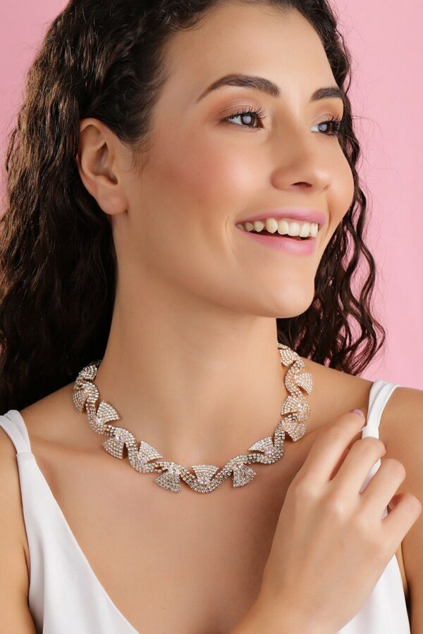 Rubans Gold-Toned & White Gold-Plated Handcrafted Necklace
