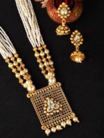 Rubans Women Gold-Plated & White Pearl-Embellished Jewellery Set