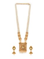 Rubans Women Gold-Plated & White Pearl-Embellished Jewellery Set - Image 3