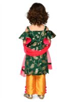 SAKA DESIGNS Girls Green Floral Printed Regular Kurti with Trousers & With Dupatta - Image 4