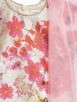 SAKA DESIGNS Girls Pink Floral Printed Empire Sequinned Kurta with Sharara & Dupatta - Image 4