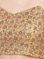 SALWAR STUDIO Women Gold-Coloured Embroidered Readymade Saree Blouse - Image 4