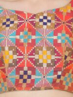 SALWAR STUDIO Women Orange & Blue Woven Design Saree Blouse - Image 4
