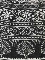 SOUNDARYA Black & White Ethnic Print Wrap-Around Maxi Skirt - Image 4