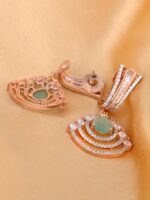 Saraf RS Jewellery Sea Green Teardrop Shaped Drop Earrings