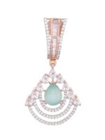Saraf RS Jewellery Sea Green Teardrop Shaped Drop Earrings - Image 5