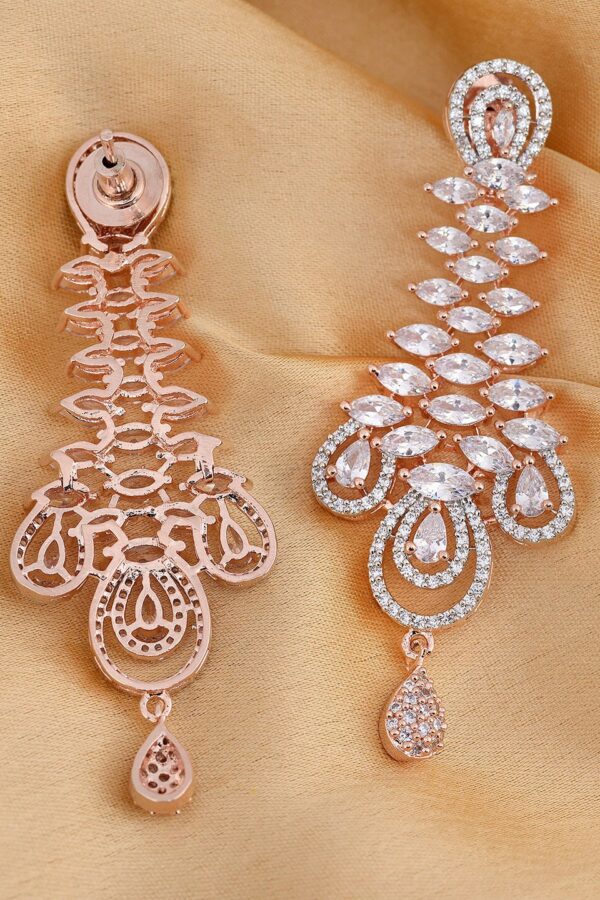 Saraf RS Jewellery White Contemporary Drop Earrings
