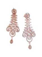Saraf RS Jewellery White Contemporary Drop Earrings - Image 3