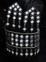 Shining Diva Oxidised Silver-Plated Mirror Jewellery Set - Image 2