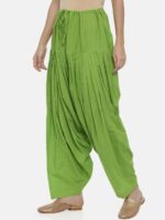 Souchii Women Lime Green Solid Loose-Fit Patiala - Image 2