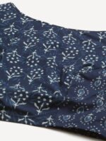 Studio Shringaar Women Navy Blue & Off-White Printed Pure Cotton Saree Blouse - Image 2