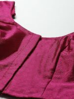 Studio Shringaar Women Purple Woven Design Saree Blouse - Image 2