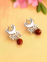 Studio Voylla Silver-Toned Quirky Studs