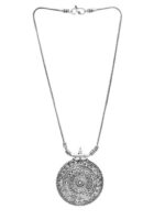 TEEJH Silver German Silver-Plated Oxidised Necklace - Image 3