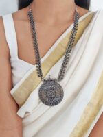 TEEJH Silver German Silver Silver-Plated Oxidised Necklace - Image 5