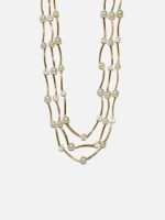 ToniQ Gold-Toned & White Gold-Plated Layered Necklace - Image 4