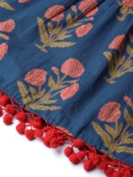 Varanga Blue & Pink Printed Flared Maxi Dress - Image 6