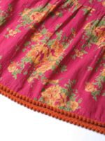 Varanga Magenta & Yellow Printed Flared Maxi Dress - Image 6
