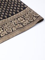 Varanga Women Black & Golden Printed Maxi Flared Skirt - Image 6