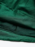 Vastraa Fusion Women Green Chanderi Solid Asymmetric Flared Maxi Skirt - Image 6