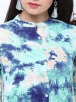 Vishudh Women Sea Green & White Printed Straight Kurta - Image 2