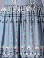 W Women Blue & White Printed Maxi Skirt - Image 6