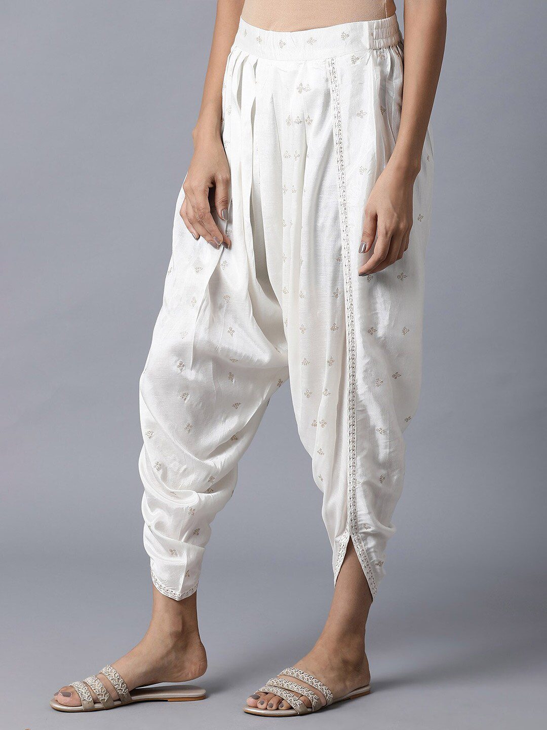 Buy Women Olive Mirror Embroidered Dhoti Pants Online at Sassafras