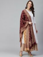 WEAVERS VILLA Women Brown & Beige Woven Design Stole