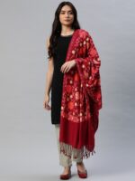 WEAVERS VILLA Women Maroon Printed Stole