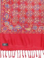 WEAVERS VILLA Women Red & Yellow Woven Design Stole - Image 2