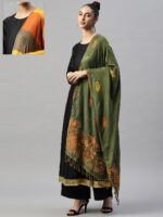 WEAVERS VILLA Women Sea Green Woven Design Stole