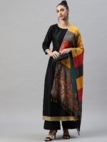 WEAVERS VILLA Women Sea Green Woven Design Stole - Image 2