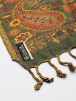 WEAVERS VILLA Women Sea Green Woven Design Stole - Image 4