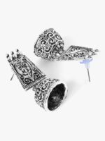 Yellow Chimes Set Of 4 Silver-Plated Jhumkas - Image 5