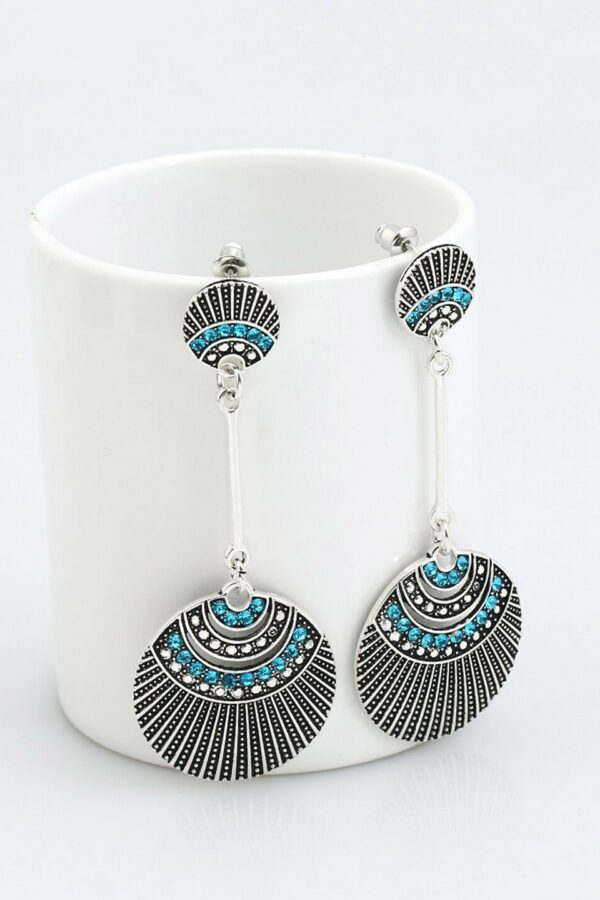 Yellow Chimes Silver-Toned Contemporary Drop Earrings