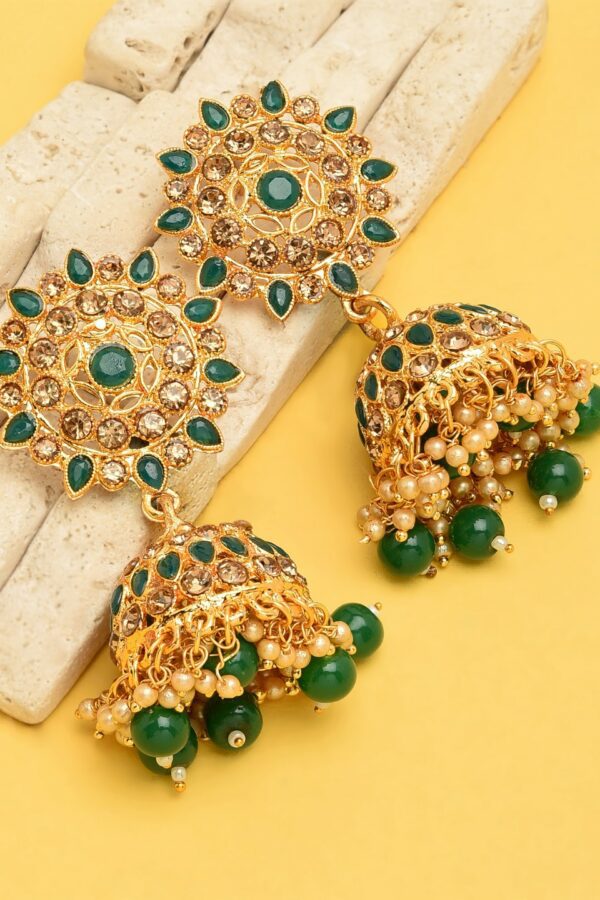 Zaveri Pearls Gold-Plated Dome Shaped Jhumkas