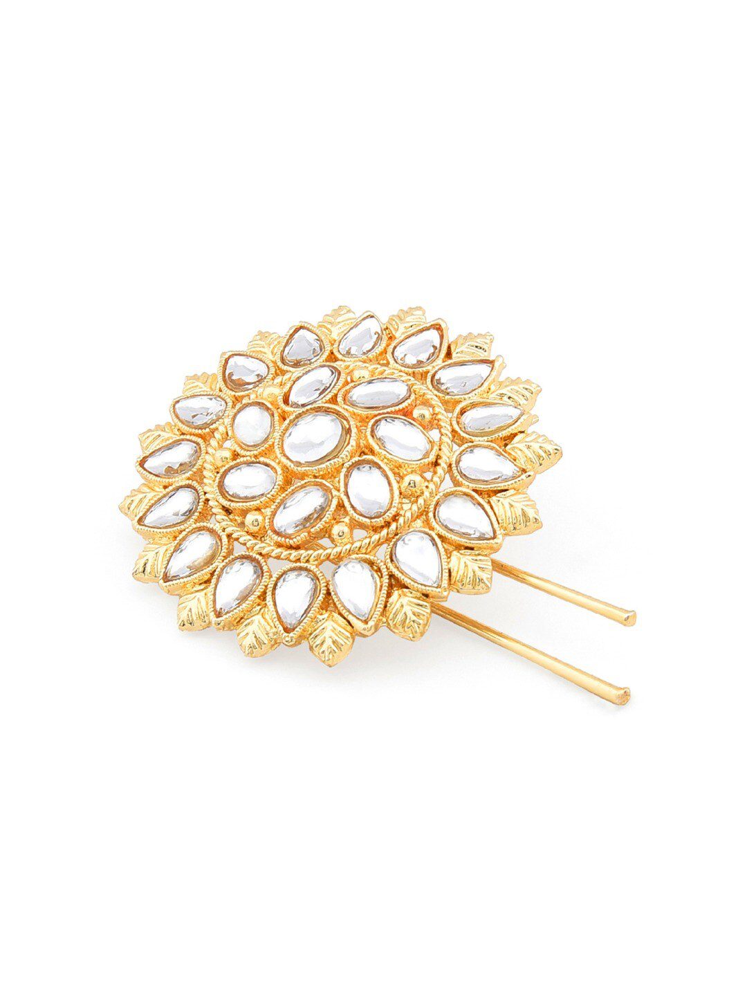Zaveri Pearls Gold Tone Traditional Kundan Hair Brooch Pin – Absolutely Desi