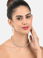 Zaveri Pearls Gold-Toned & White Contemporary Pearls Studded Jewellery Set - Image 4