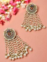 Zaveri Pearls Multicoloured Contemporary Jhumkas Earrings