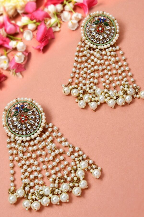 Zaveri Pearls Multicoloured Contemporary Jhumkas Earrings