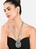 Zaveri Pearls Silver-Plated Oxidised Jewellery Set - Image 2